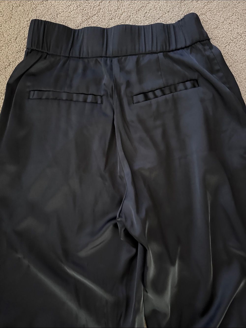 Abercrombie & Fitch Black Wide-Leg Satin Trousers - Picture 6 of 6